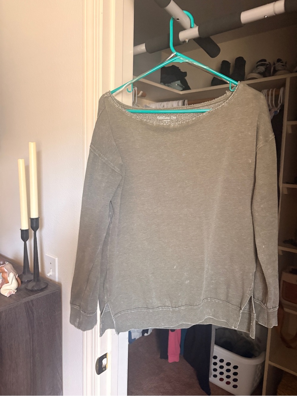 Rebellious One Olive Green Crewneck Pullover
